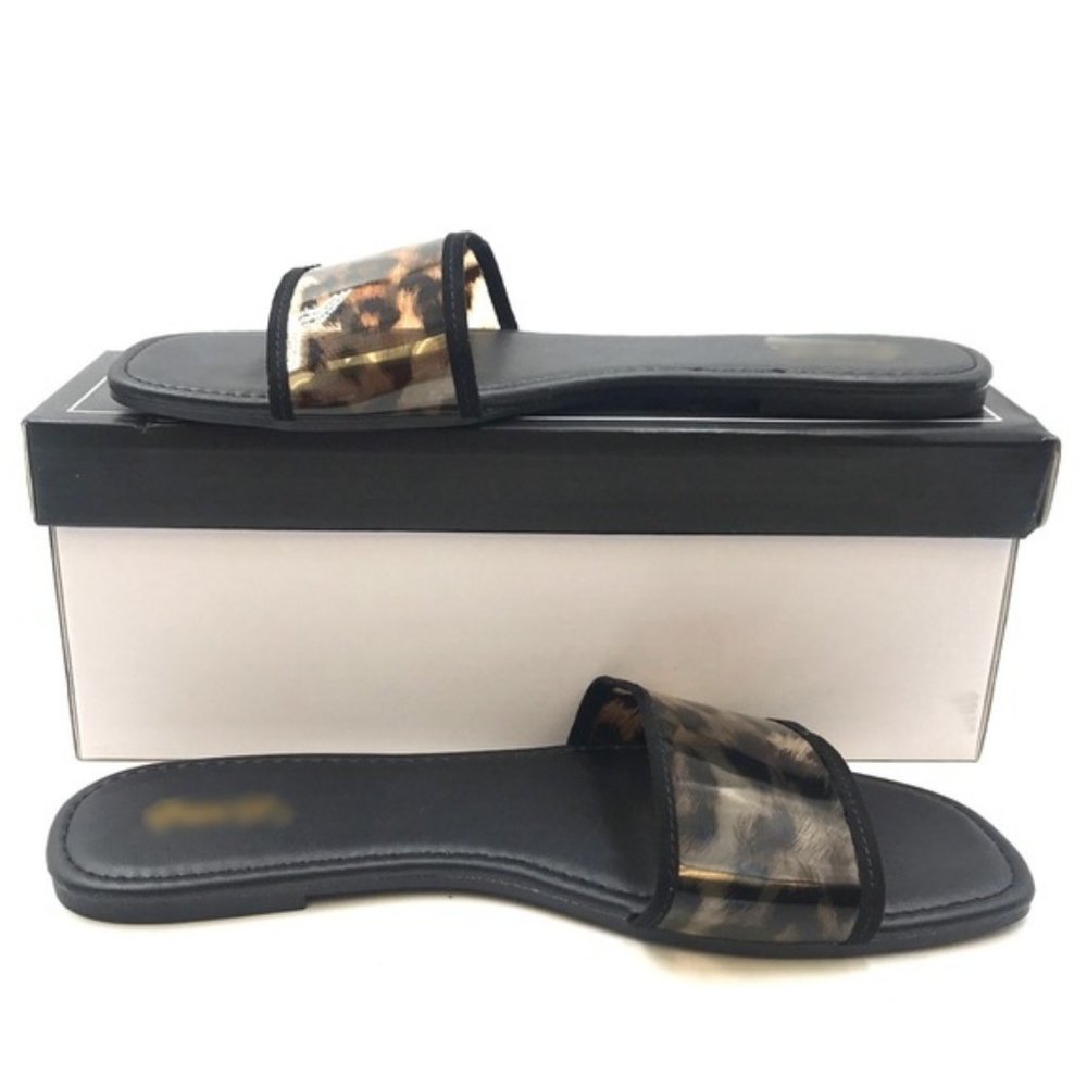 Leopard Strap Slide in Black - Picture 8 of 8